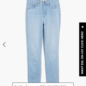 NWT madewell 10" High-Rise Skinny Jeans in Longton Wash